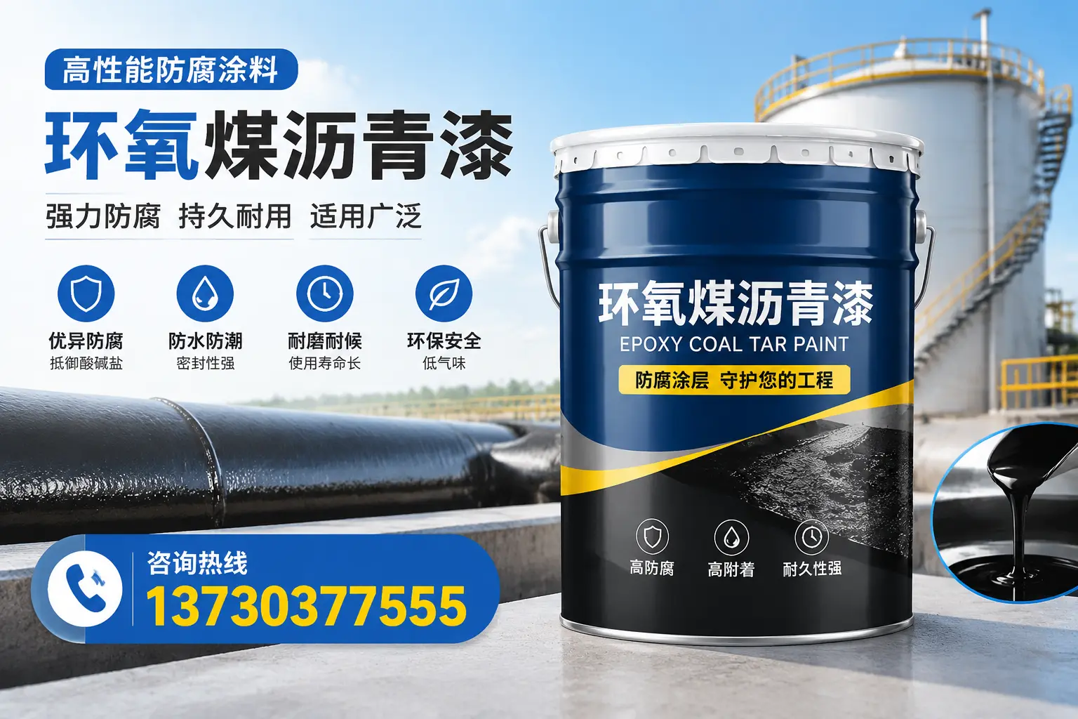 环氧煤沥青漆的耐久性分析，适合鄂尔多斯的使用场景